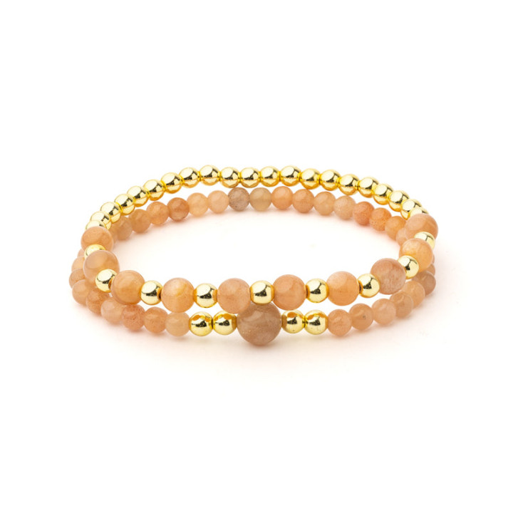 Bracelet pierre de soleil & hématite