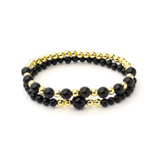 Bracelet tourmaline noire & hématite