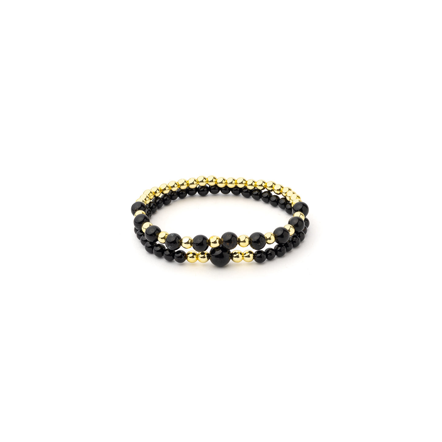 Bracelet tourmaline noire & hématite