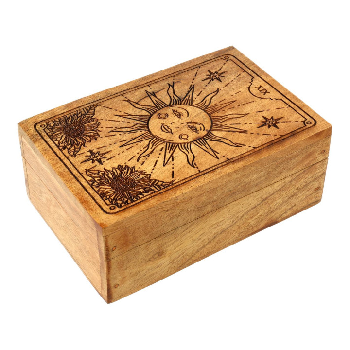 Boîte à Tarot Le Soleil Bois d’Acacia