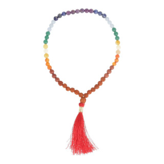 Mala de voyage 54 perles rudraksha avec pierres des chakras