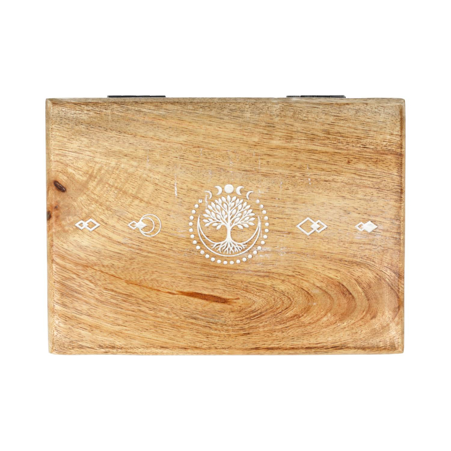Boîte à Tarot Arbre de Vie Bois de Manguier blanchi