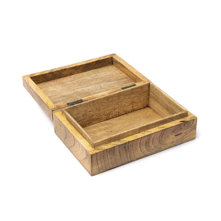 Boîte à Tarot Œil Omnivoyant Bois de Manguier blanchi