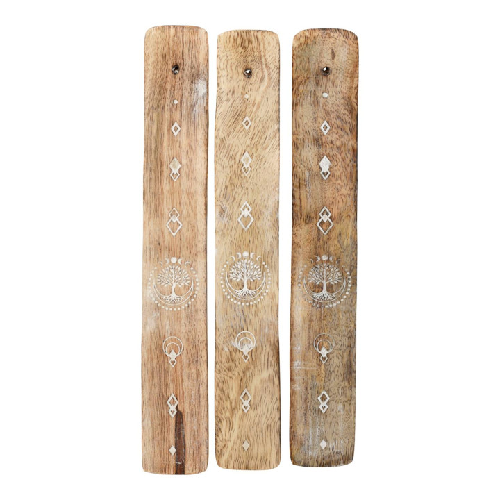 Porte-Encens Arbre de Vie Bois de Manguier blanchi