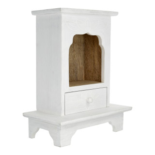 Autel sur pied bois de manguier whitewash