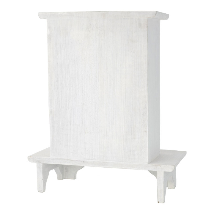 Autel sur pied bois de manguier whitewash