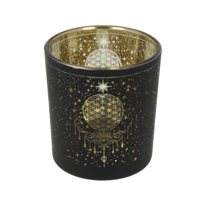 Photophore givré/métallique Mystical Flower of Life