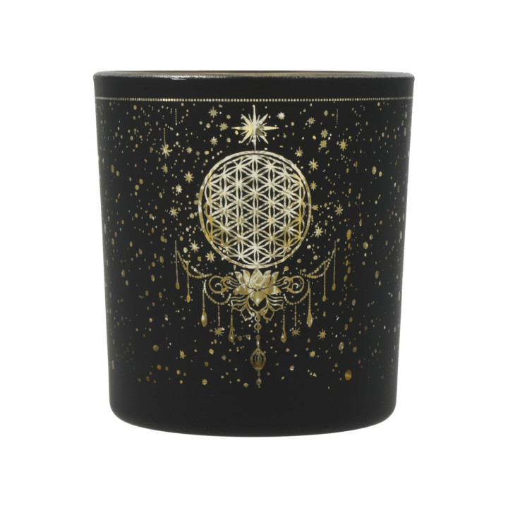 Photophore givré/métallique Mystical Flower of Life