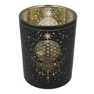 Photophore givré/métallique Mystical Flower of Life