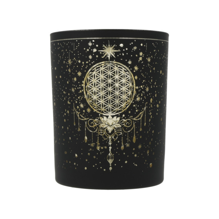 Photophore givré/métallique Mystical Flower of Life