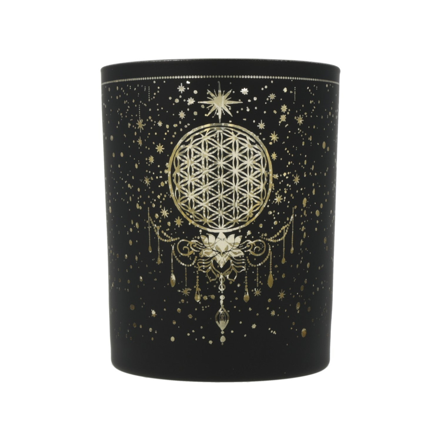 Photophore givré/métallique Mystical Flower of Life