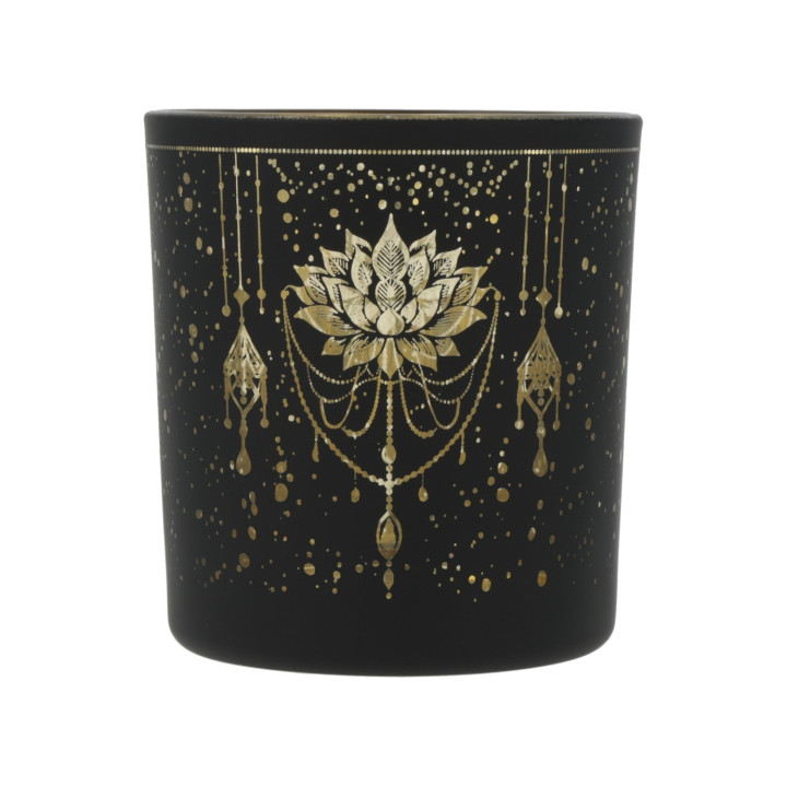 Photophore givré/métallique Mystical Lotus