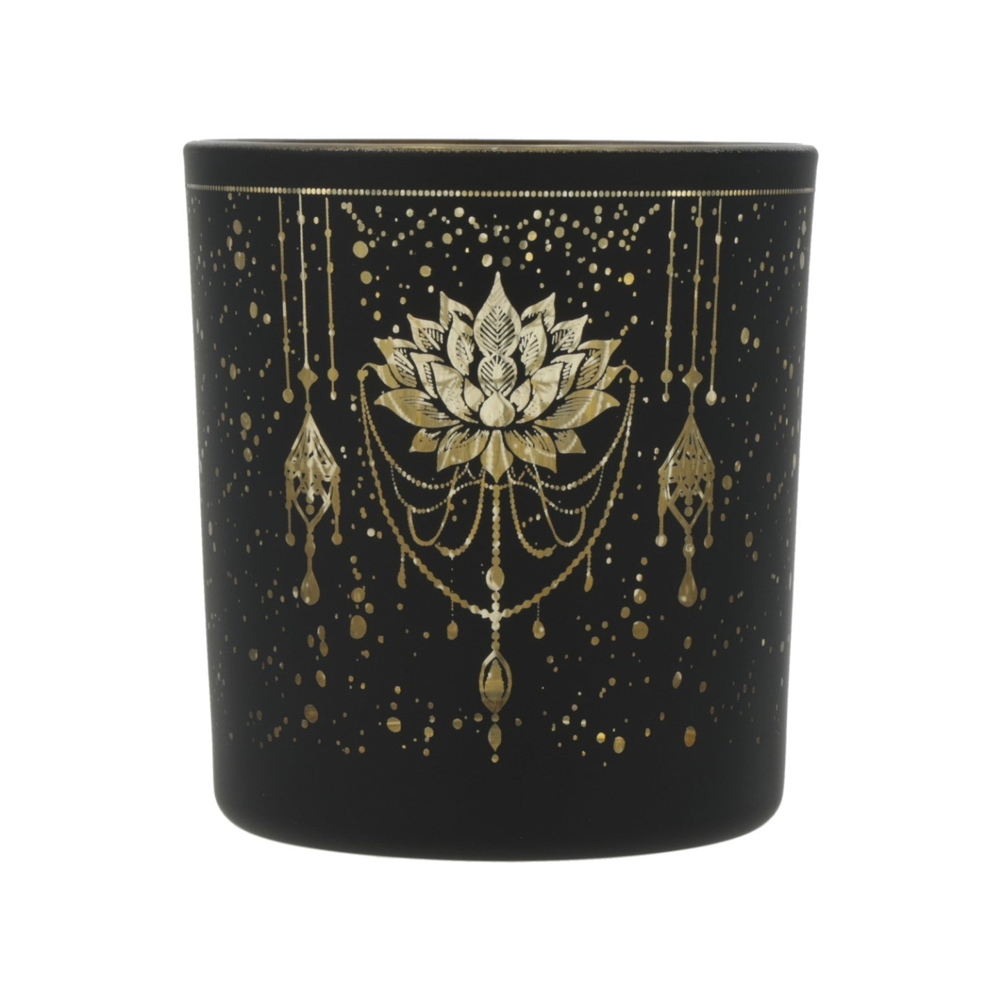 Photophore givré/métallique Mystical Lotus