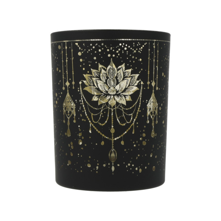 Photophore givré/métallique Mystical Lotus