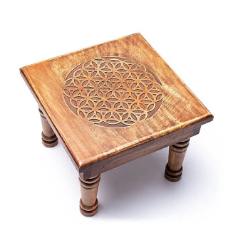 Table d'appoint en bois Fleur de vie | Pieralune