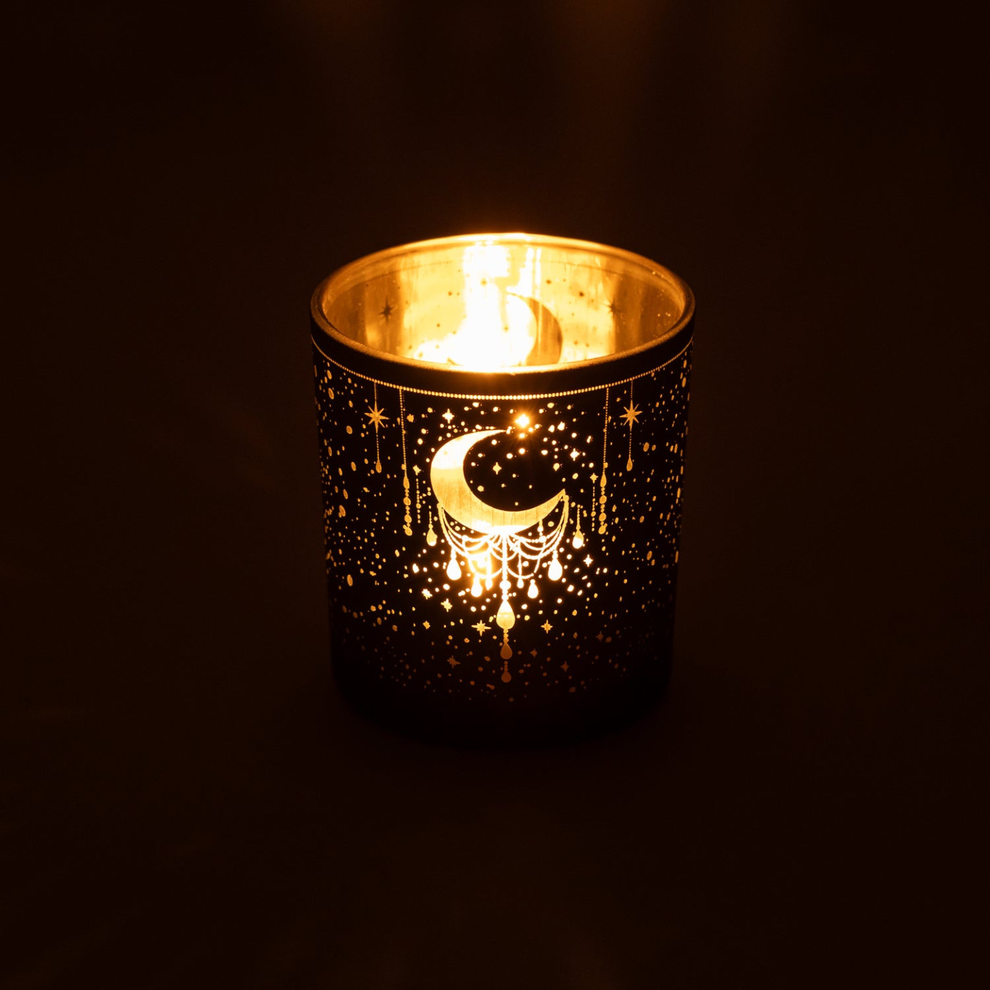 Photophore givré/métallique Mystical Crescent