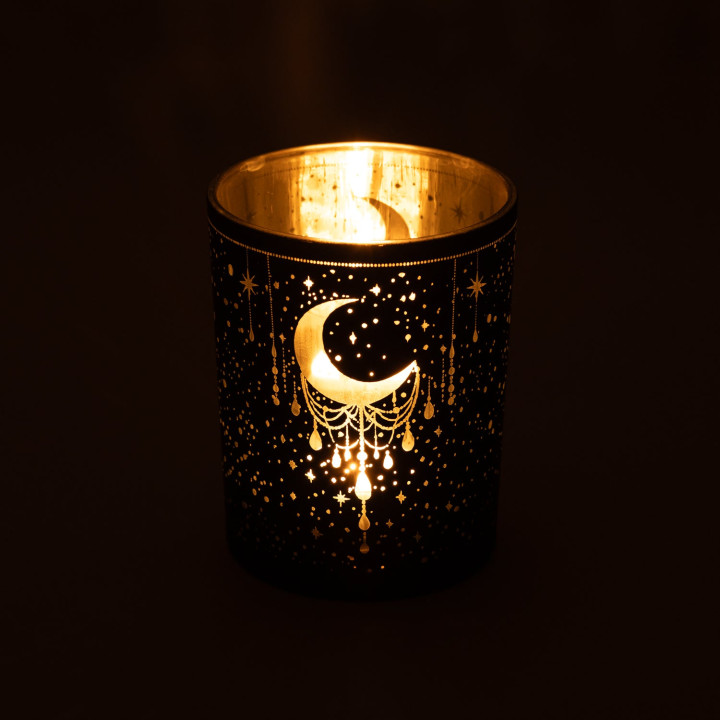 Photophore givré/métallique Mystical Crescent