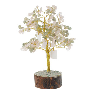 Arbre à Souhaits de Manifestation Green Aventurine & Rose Quartz avec 20 Cartes de Vœux
