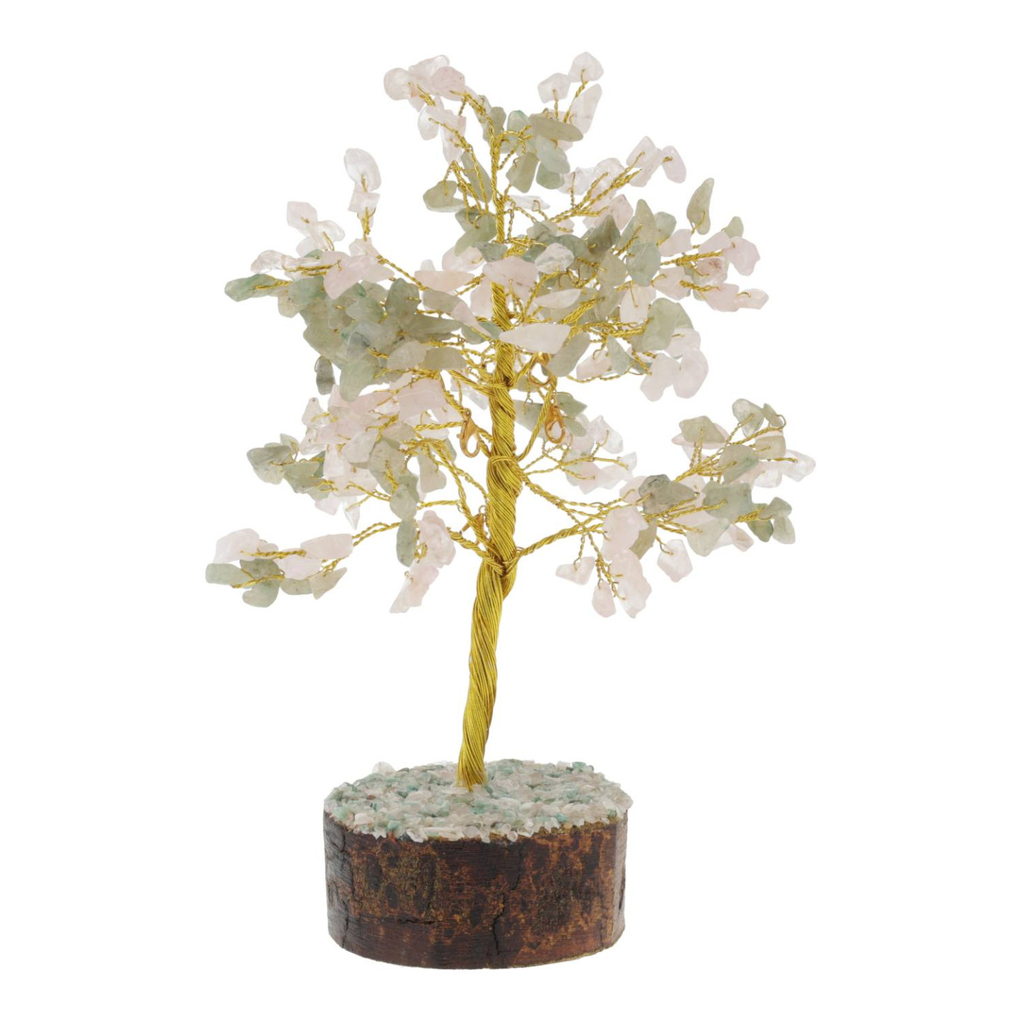 Arbre à Souhaits de Manifestation Green Aventurine & Rose Quartz avec 20 Cartes de Vœux