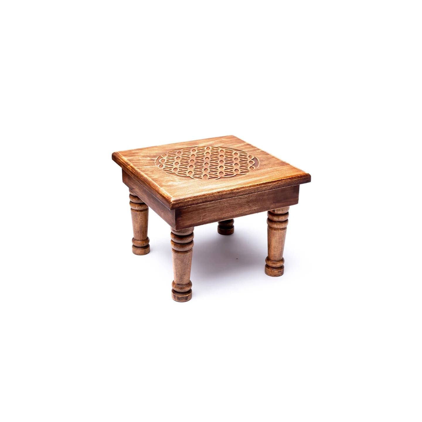 Table d'appoint en bois Fleur de vie | Pieralune