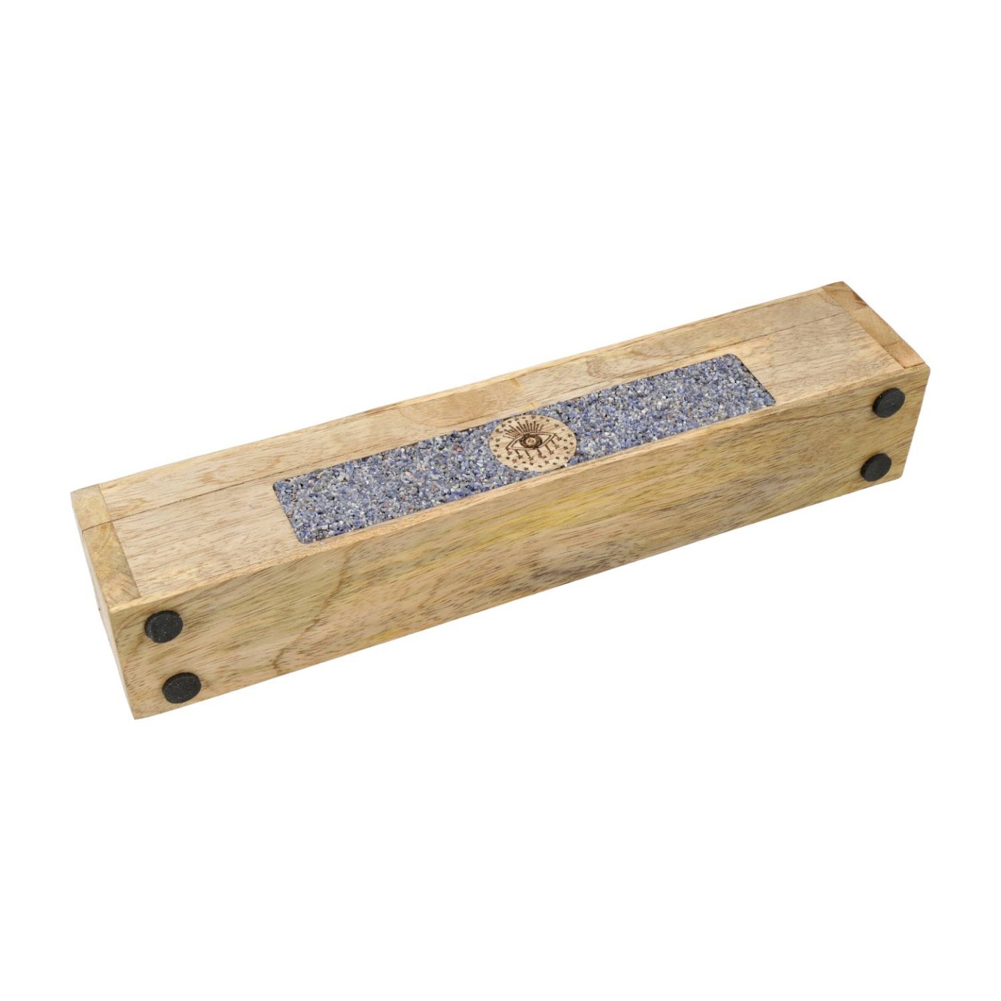 Brûle-encens et boîte de rangement Œil qui voit tout sodalite bois de manguier
