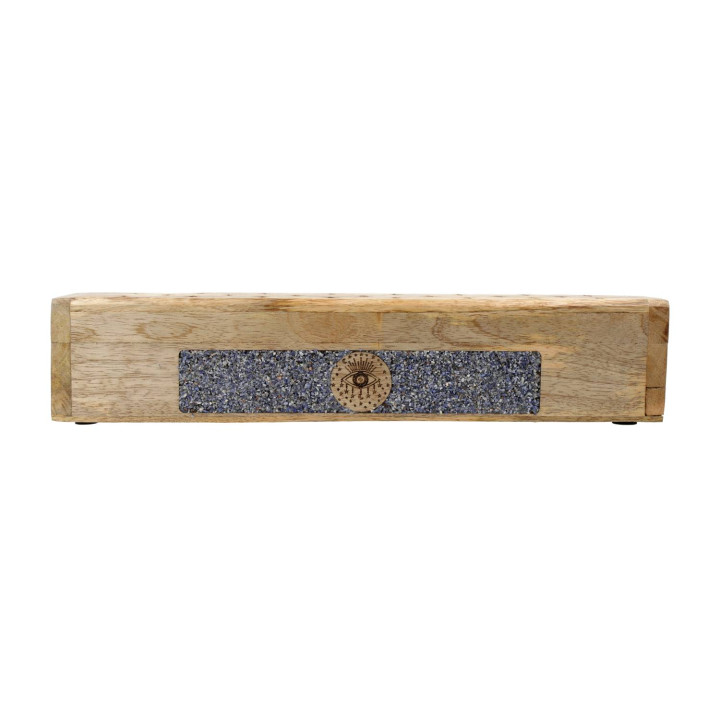 Brûle-encens et boîte de rangement Œil qui voit tout sodalite bois de manguier