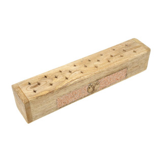 Brûle-encens et boîte de rangement Déesse phases de lune pierre de lune pêche bois de manguier