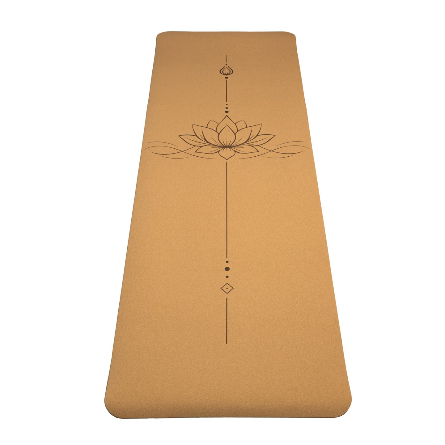 Yogi & Yogini Tapis de yoga en liège / TPE, dessin au trait lotus