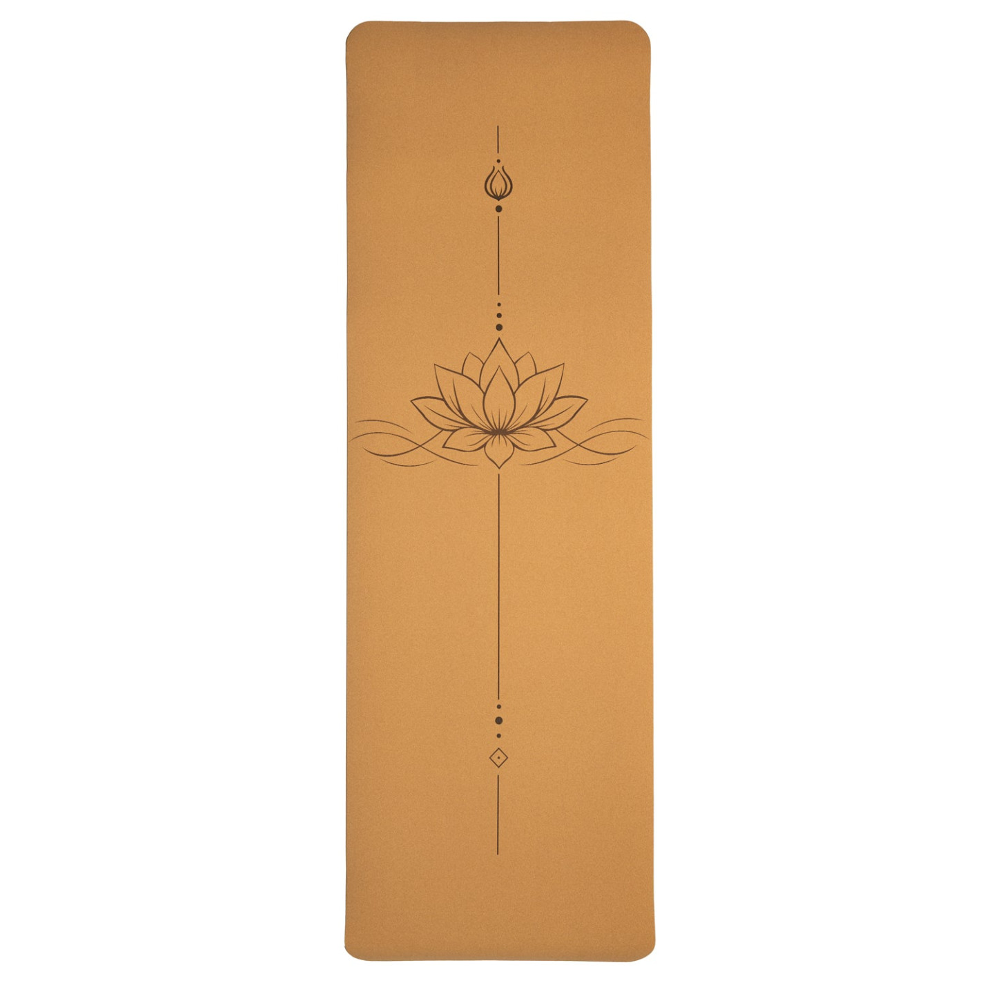 Yogi & Yogini Tapis de yoga en liège / TPE, dessin au trait lotus