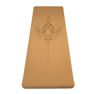 Yogi & Yogini Tapis de yoga en liège / TPE, dessin au trait Féminin Divin