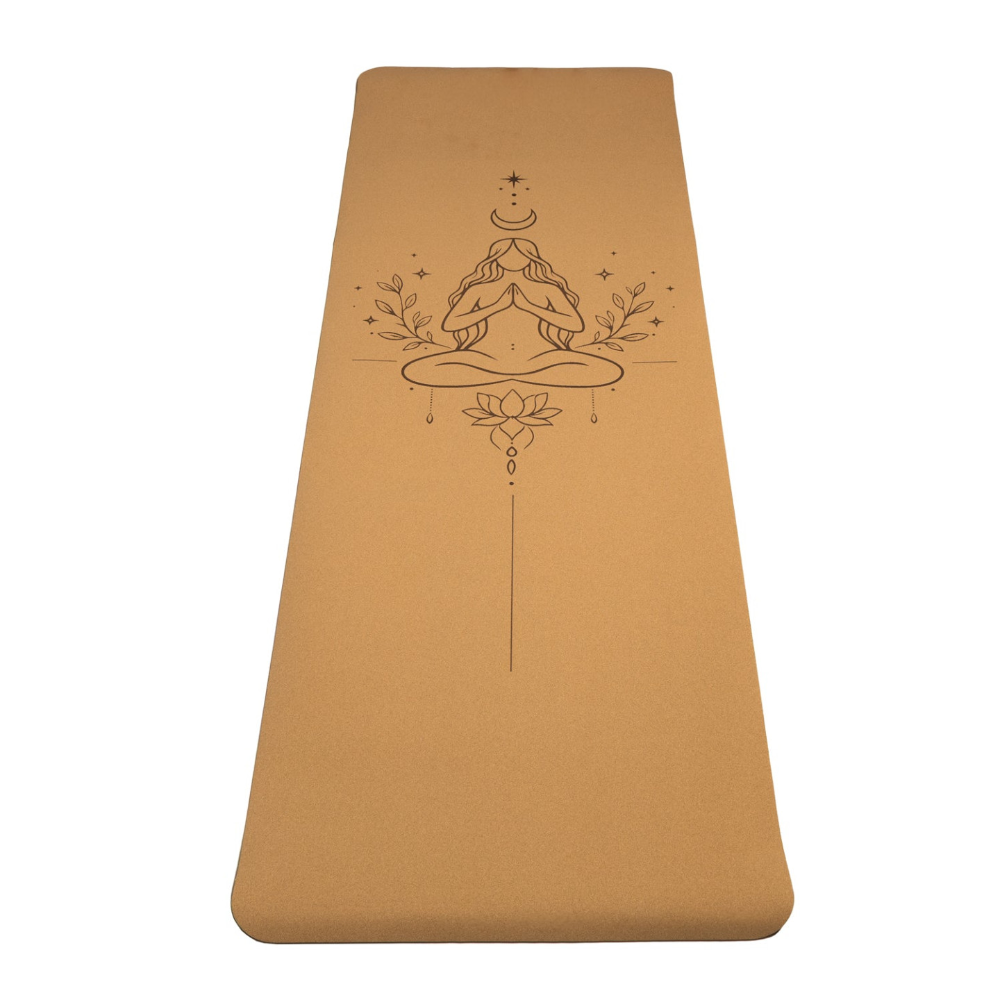 Yogi & Yogini Tapis de yoga en liège / TPE, dessin au trait Féminin Divin