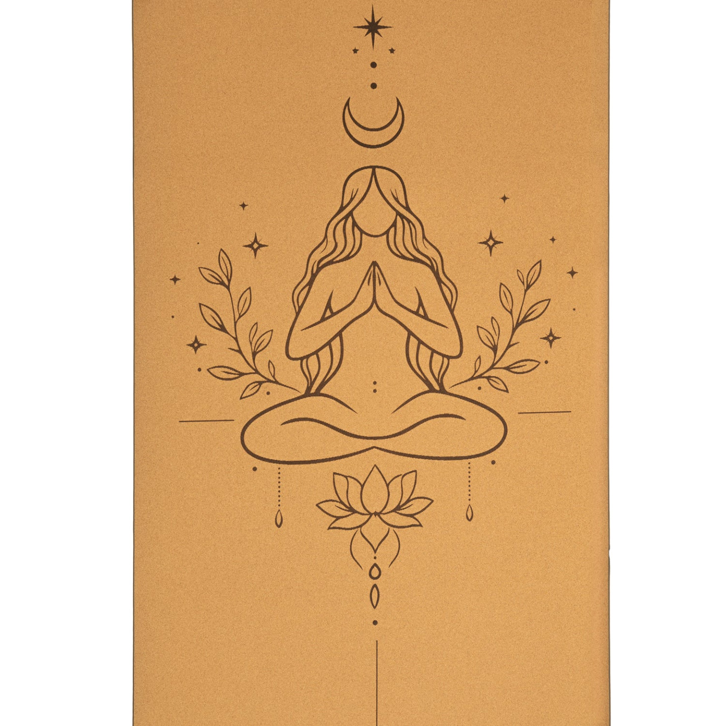 Yogi & Yogini Tapis de yoga en liège / TPE, dessin au trait Féminin Divin