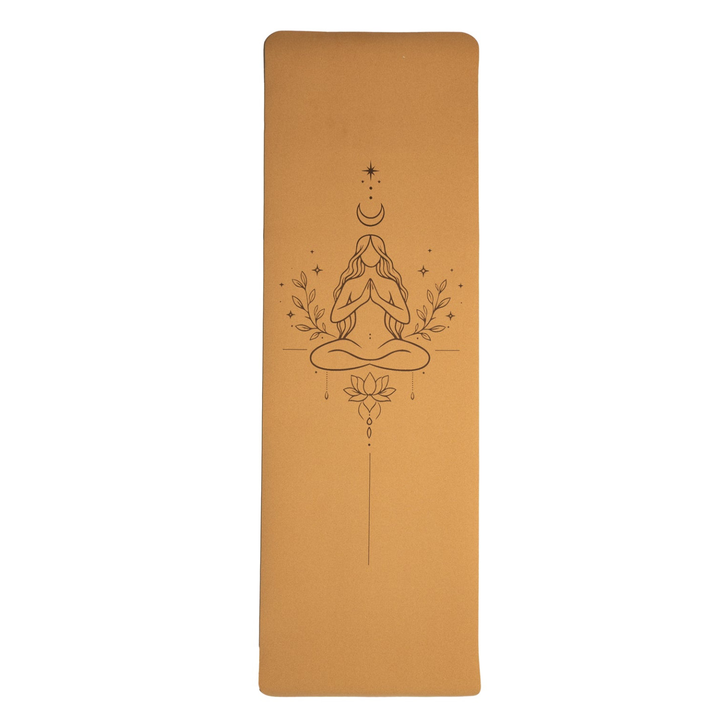 Yogi & Yogini Tapis de yoga en liège / TPE, dessin au trait Féminin Divin