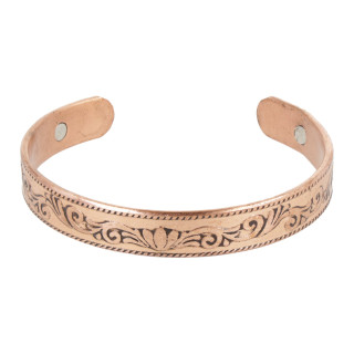 Bracelet cuivre motif lotus magnétique