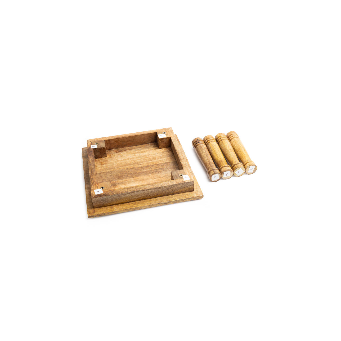 Table d'autel imprimé Lotus bois de manguier whitewash