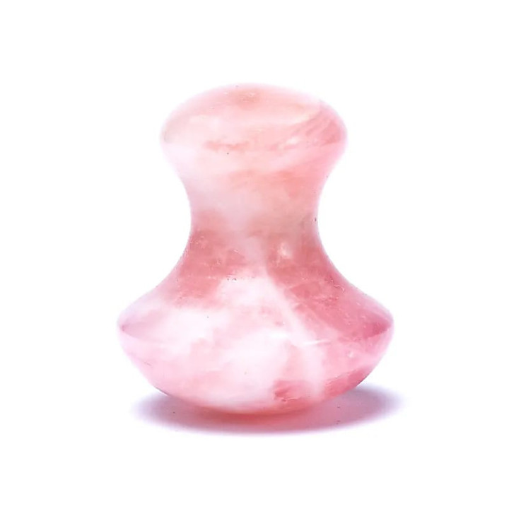 Pierre de massage forme champignon quartz rose | Pieralune