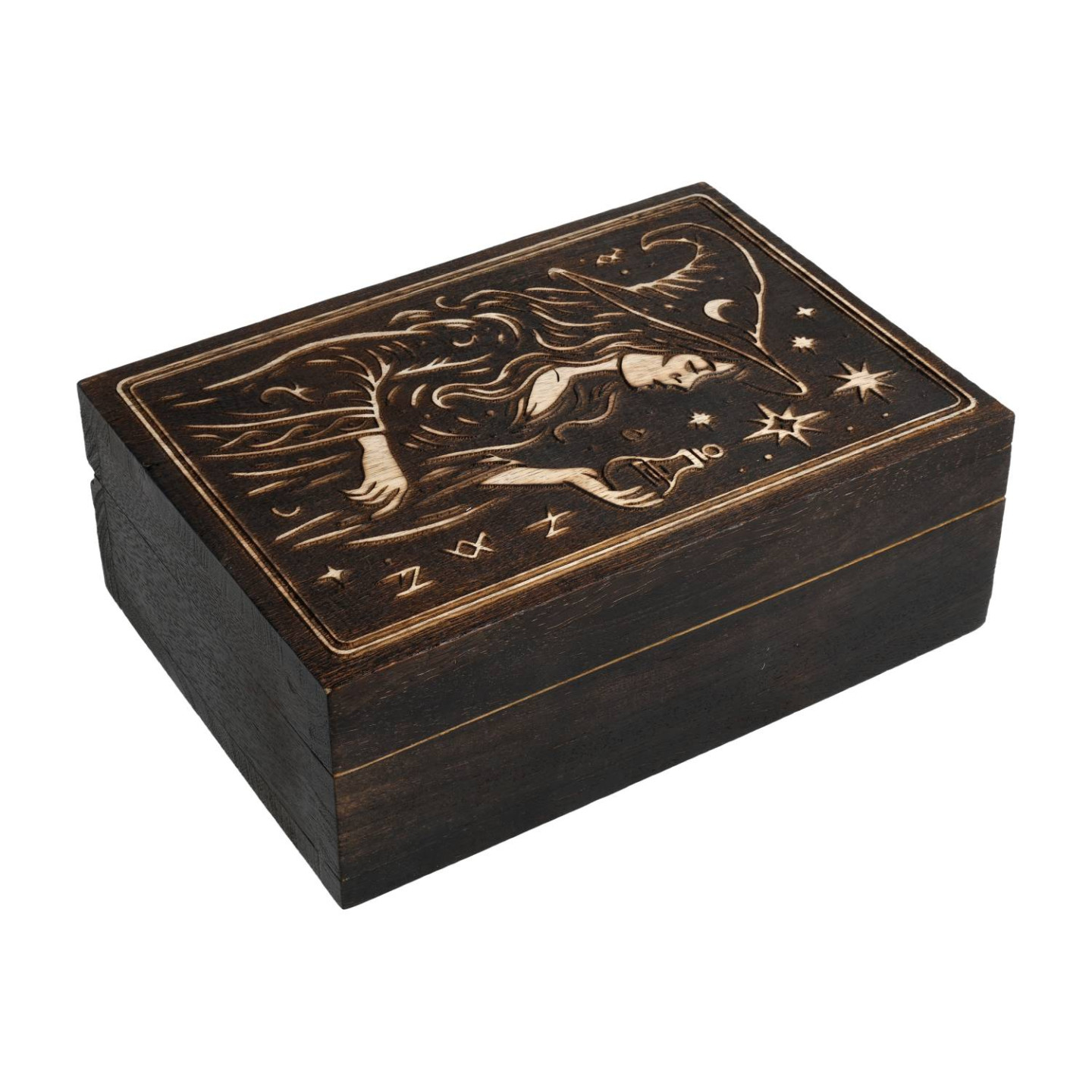 Boîte à tarot la Magicienne bois de manguier noir