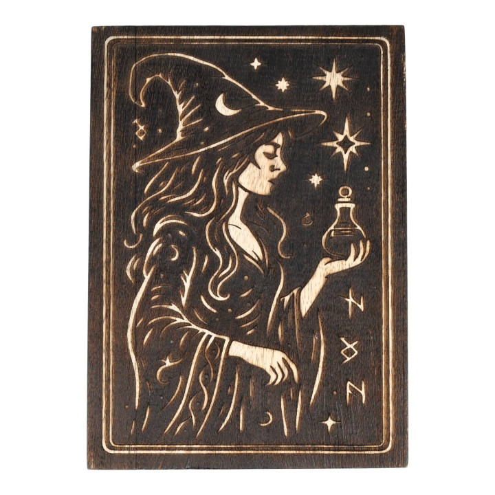 Boîte à tarot la Magicienne bois de manguier noir