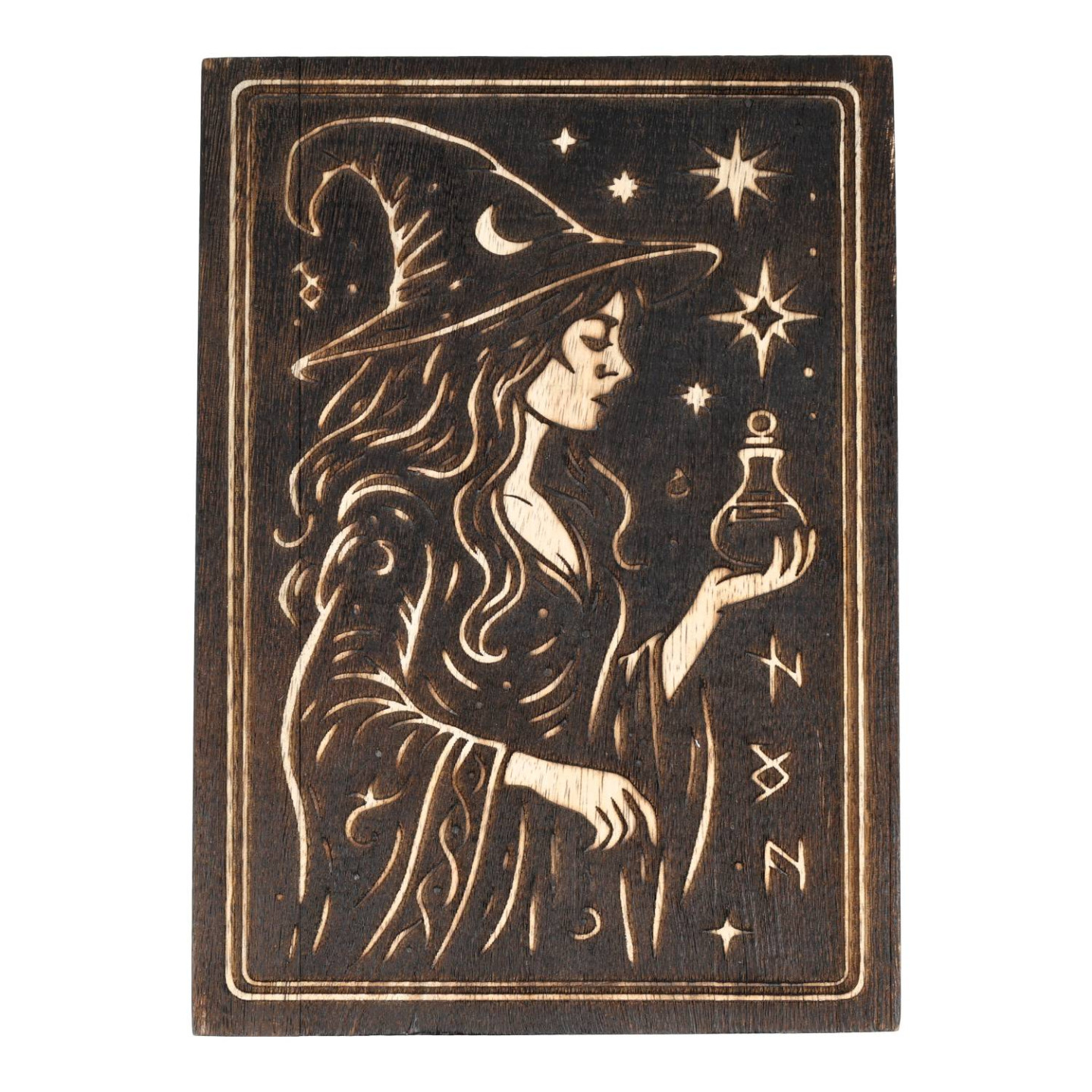 Boîte à tarot la Magicienne bois de manguier noir