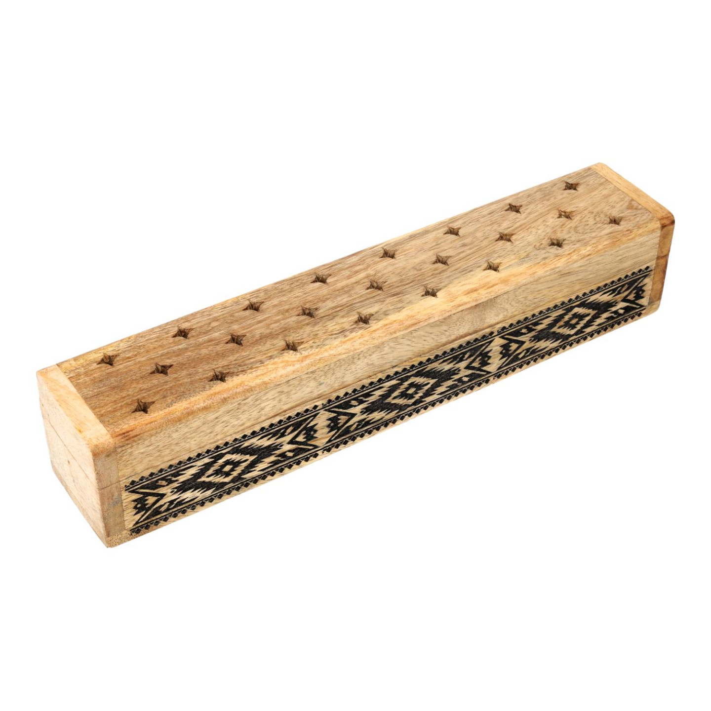 Boîte brûle-encens tribal bois de manguier