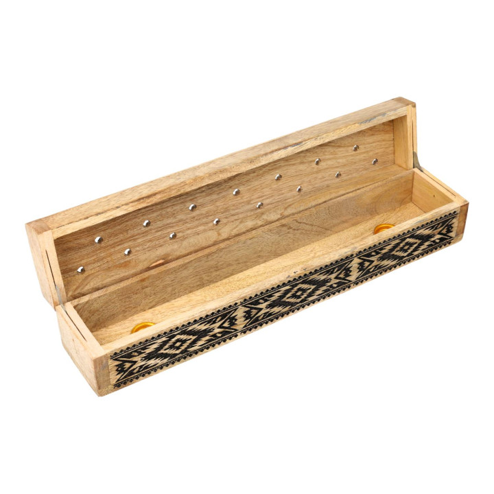 Boîte brûle-encens tribal bois de manguier