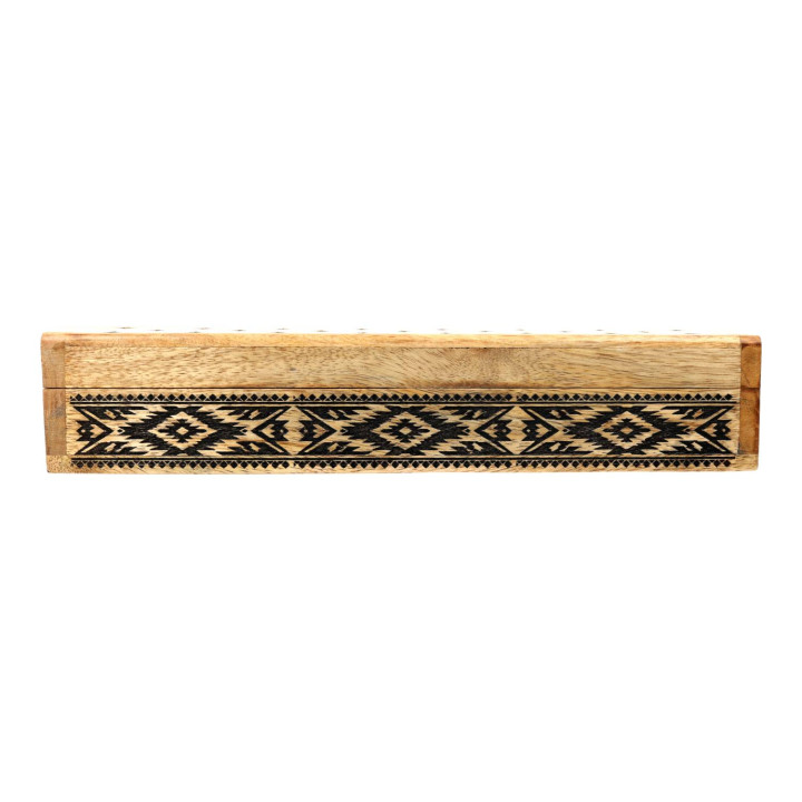 Boîte brûle-encens tribal bois de manguier