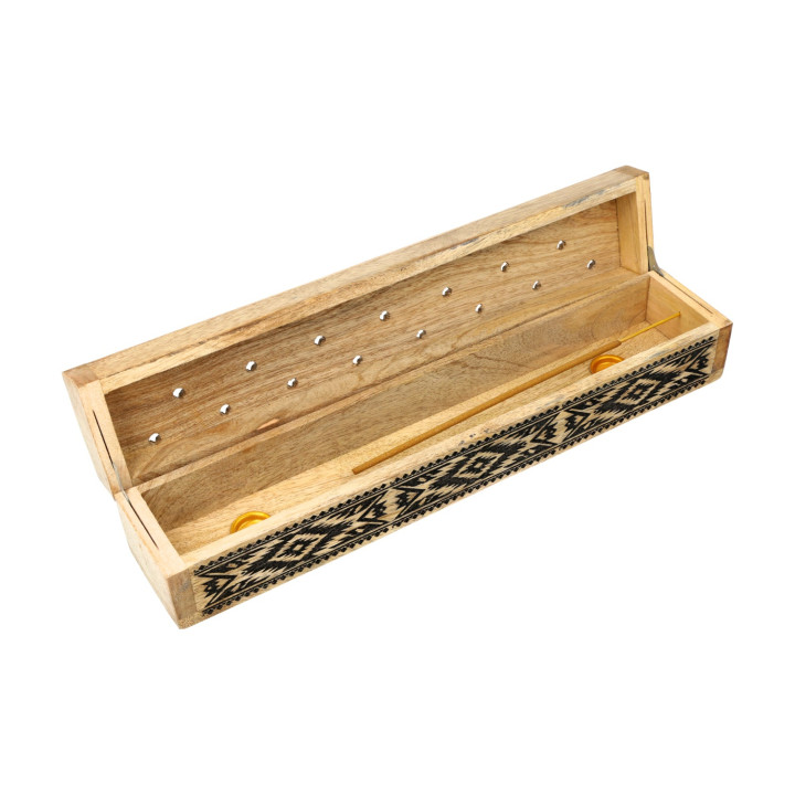 Boîte brûle-encens tribal bois de manguier