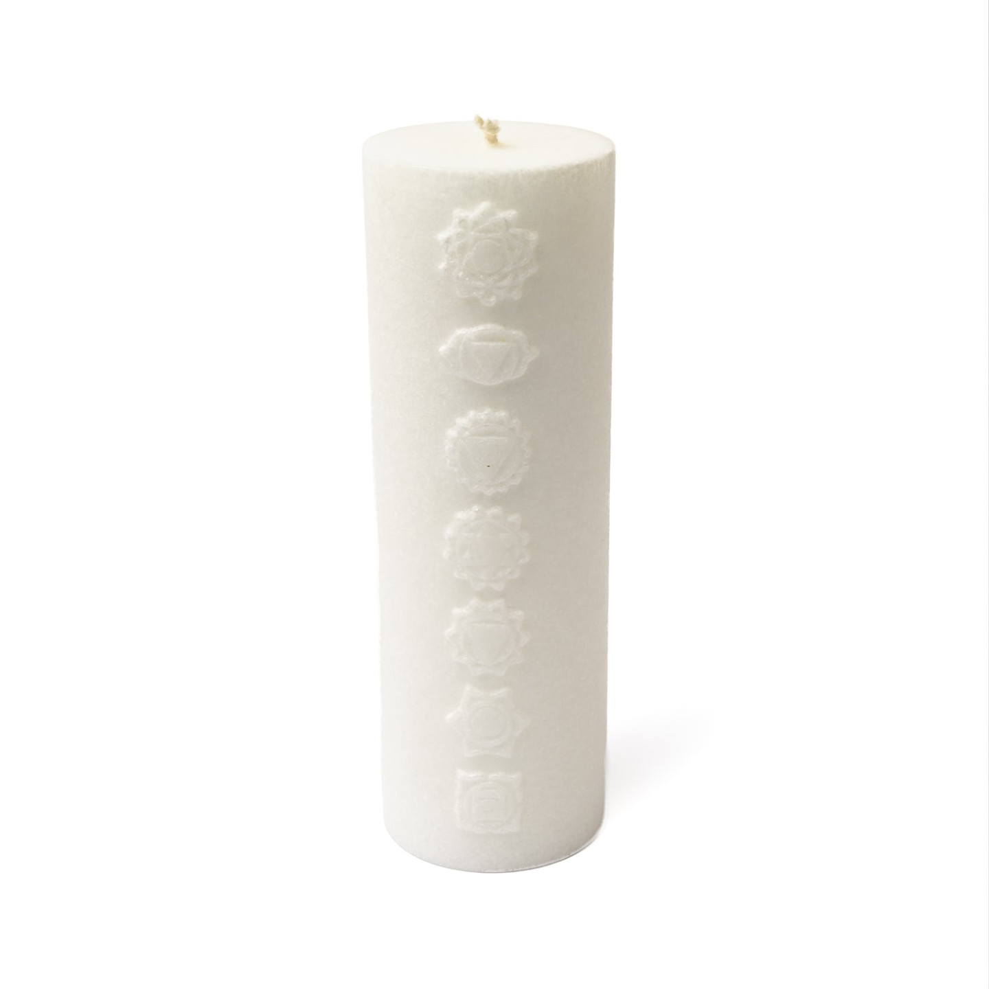 Bougie stéarine Chakra relief blanc cassé non parfumée