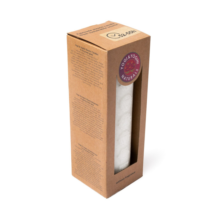 Bougie stéarine Chakra relief blanc cassé non parfumée