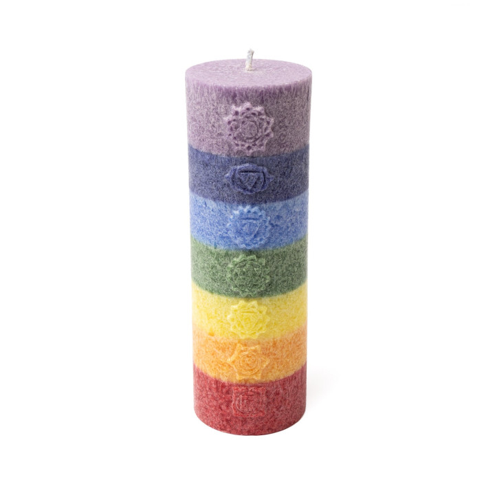 Bougie stéarine Chakra relief arc-en-ciel non parfumée