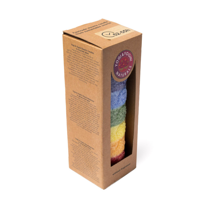 Bougie stéarine Chakra relief arc-en-ciel non parfumée