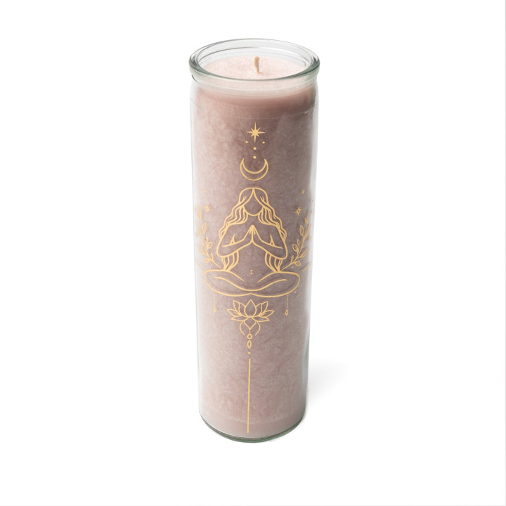 Bougie stéarine méditation rose pâle non parfumée