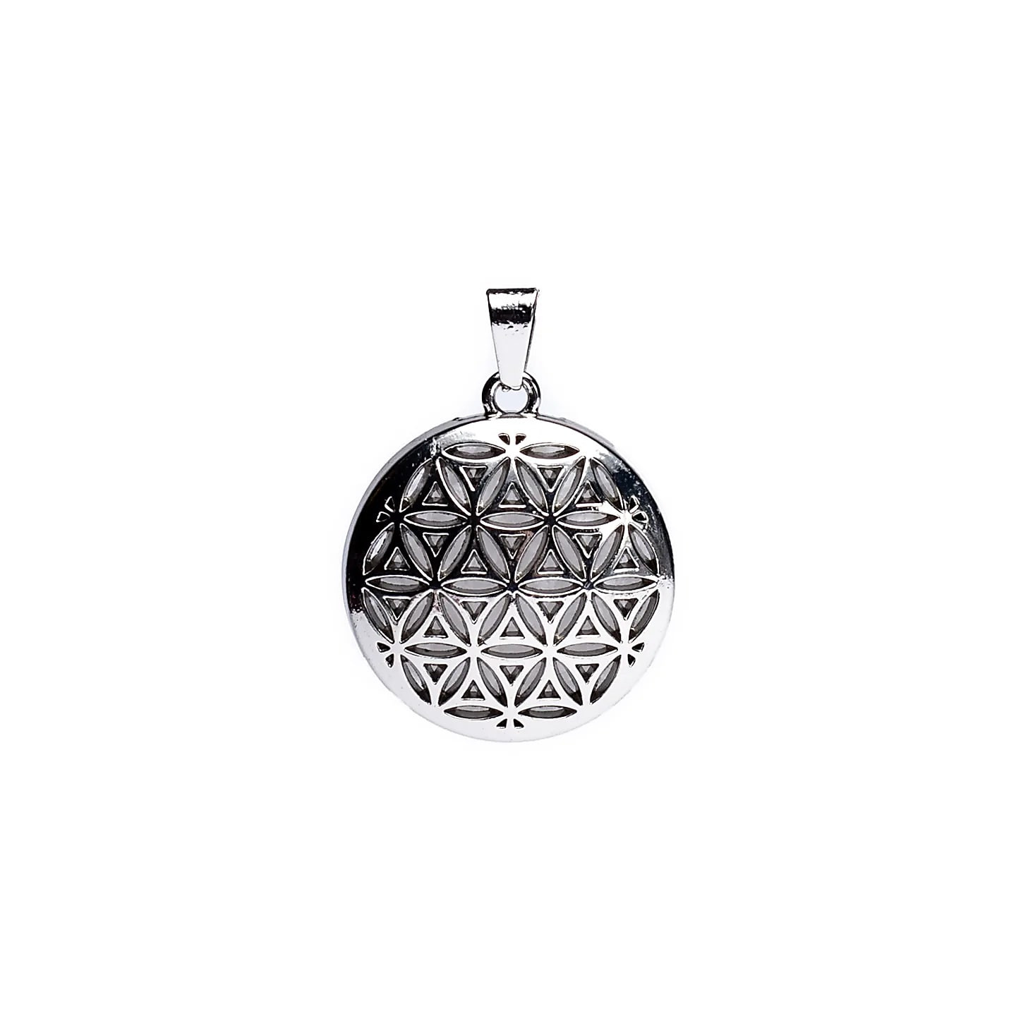 Pendentif Fleur de vie avec Cristal de roche | Pieralune