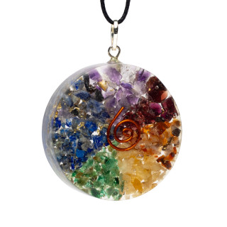 Pendentif orgonite Chakra rond